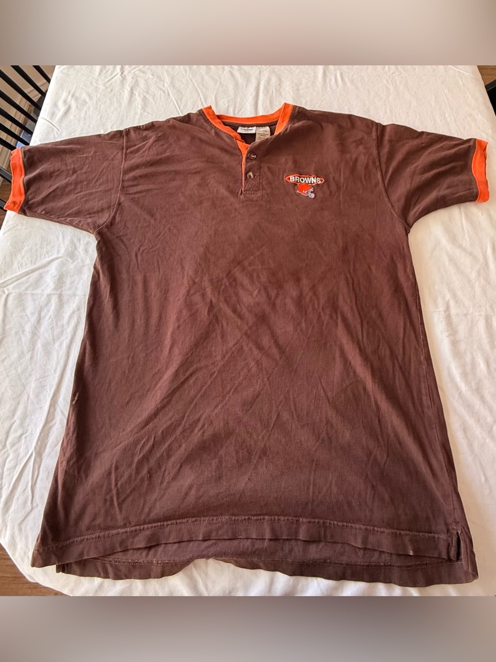 Vintage 2000 Cleveland Browns Short-Sleeve Henley Shirt by The Edge
